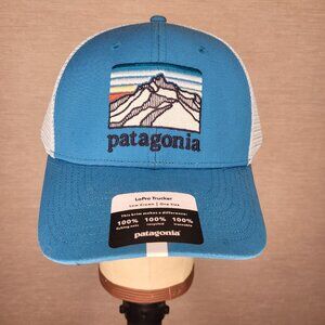 Patagonia Line Logo Ridge LoPro Trucker Hat ANACAPA BLUE Mesh Back Snapback NWT